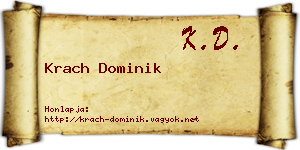 Krach Dominik névjegykártya